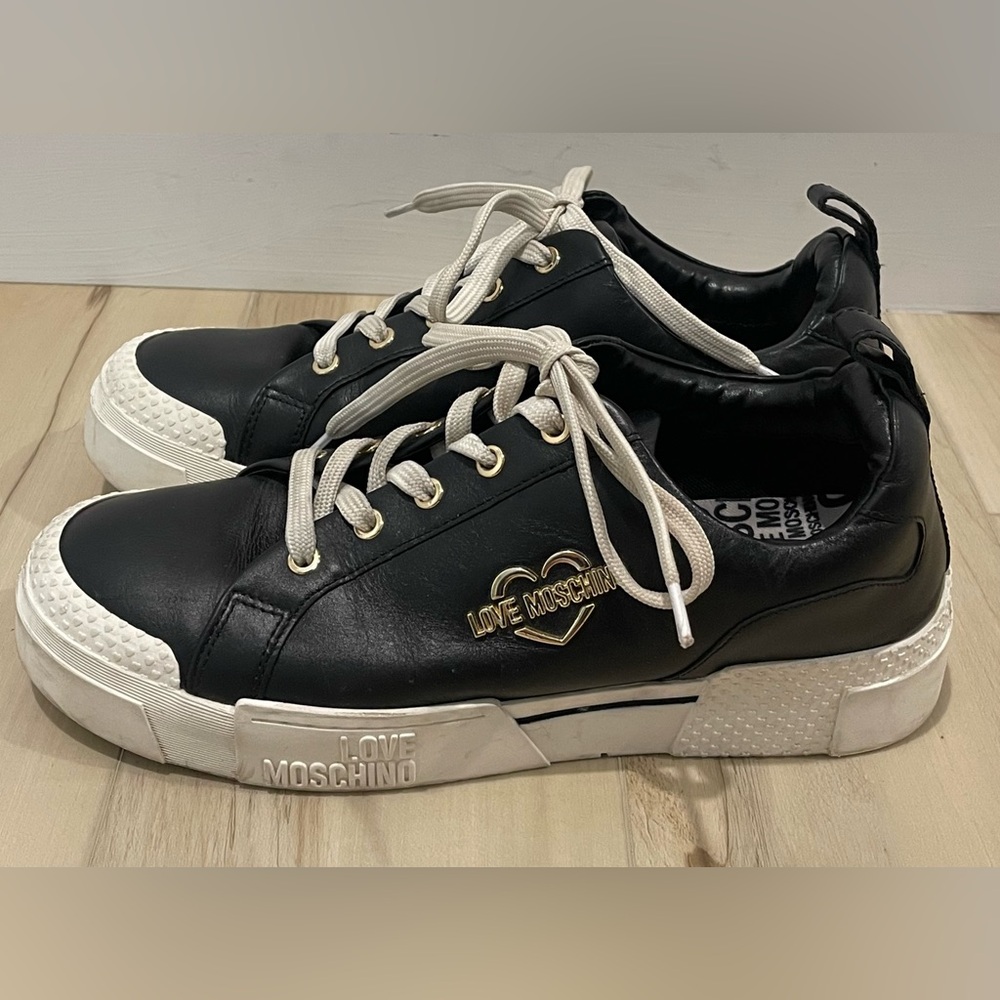 Love Moschino Black and White Sneakers for Women